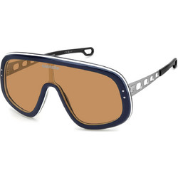 Carrera FLAGLAB17DTY Γυναικεία Γυαλιά Ηλίου Μάσκα Ασημί Μαύρο με Καφέ Φακό