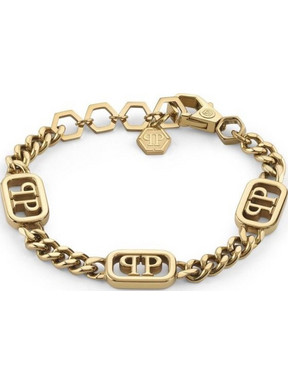 Philipp Plein Βραχιόλι Αλυσίδα από Ατσάλι Xρυσό PJ1AA28BU