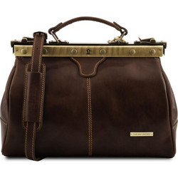 Tuscany Leather Michelangelo Ιατρική Τσάντα Δερμάτινη Σκούρο Καφέ