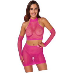 Fantasy Sexy Two Piece Set Διχτυωτό Φούξια 22513883101