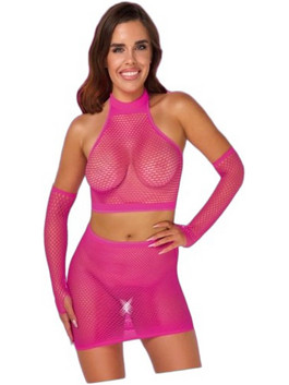 Fantasy Sexy Two Piece Set Διχτυωτό Φούξια 22513883101