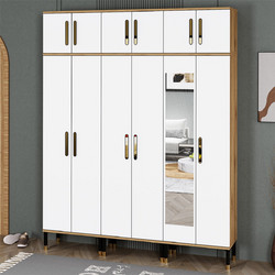 Stewe Home Παπουτσοθήκη Ξύλινη με Καθρέπτη M180xΠ35xΥ228cm STE-023253-V48437-144660