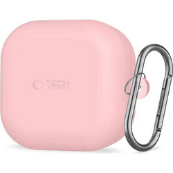 Tech-Protect Θήκη Σιλικόνης με Γάντζο για Samsung Galaxy Buds 4 / 4 Pro Ροζ
