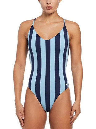 Nike Αθλητικό Ολόσωμο Μαγιό Γαλάζιο Navy Μπλε NESSE268-440