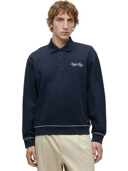 Calvin Klein Ανδρική Μπλούζα Polo Μακρυμάνικη Navy Μπλε LV04RG202G-CEF