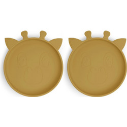 Nuuroo Akila Πιάτο Σιλικόνης Giraffe Dusty Yellow 2τμχ