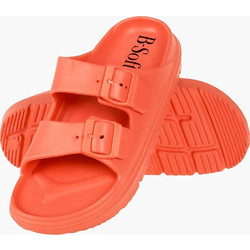 B-Soft Γυναικείες Παντόφλες Καλοκαιρινές Flatforms Κοραλί 23075