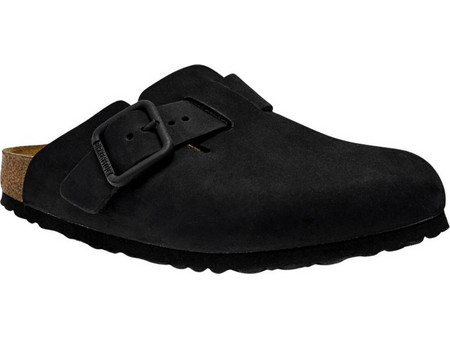 Birkenstock Boston Leather Wire Buckle Lenb Black 1031575