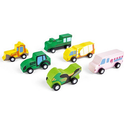 Pin Toys Σετ Ξύλινα Οχήματα 6τμχ