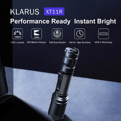 Klarus XT11R Επαναφορτιζόμενος Φακός Led Αδιάβροχος IPX8 1300lm
