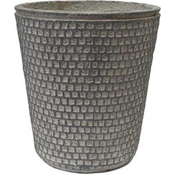 Plastona Γλάστρα Στρογγυλή Τσιμεντένια Γκρι 37x41cm