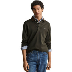 Gant Ανδρική Μπλούζα Polo Μακρυμάνικη Χακί 3G2065120-368
