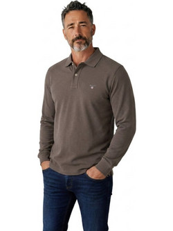 Gant Ανδρική Μπλούζα Polo Μακρυμάνικη Καφέ 3G2230-260