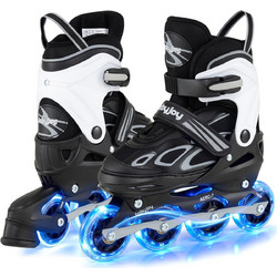 Costway InLine Αυξομειούμενα Rollers Παιδικά Μαύρα Λευκά Μπλε TS10382DK