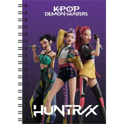Gim K-Pop Demon Hunters Microphones Σπιράλ Τετράδιο Ριγέ B5 70 Φύλλων 2 Θεμάτων Μωβ 364-02402