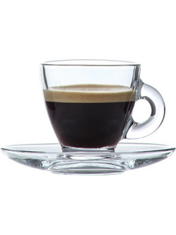 LAV Σετ Φλιτζάνια Cappuccino Γυάλινα Διαφανή 225ml 6τμχ LVROMAS19F