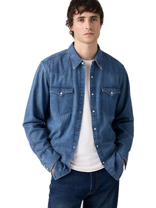Levi's Ανδρικό Πουκάμισο Τζιν Μακρυμάνικο Κανονική Γραμμή Overshirt Μπλε 85744-0125