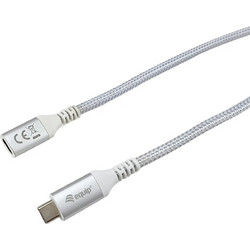 Equip 128376 Braided USB-C Female to USB-C 100W 1m White
