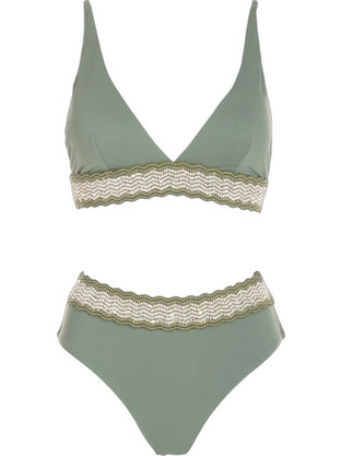 Gsecret Bikini Set Τριγωνάκι Ψηλόμεσο Χακί Q17565-38500