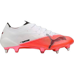 Puma Ultra Nitro 7 Ultimate MxSG 109229-01 Ποδοσφαιρικά Παπούτσια με Τάπες και Καλτσάκι Λευκά Πορτοκαλί