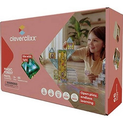 Cleverclixx Magnetic Tiles Magic Forest Pastel with Light