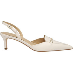Michael Kors Γόβες Slingback Δερμάτινες με Τακούνι Στιλέτο Εκρού 40R5LEMP1L-289