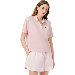 Lacoste Γυναικεία Μπλούζα Polo Κοντομάνικη Ροζ PF1123