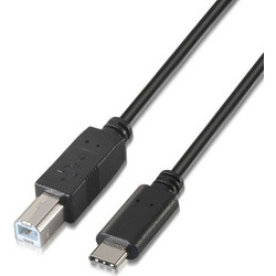 Aisens A107-0054 Καλώδιο USB-B Male 2.0 to USB-C Male 2m Black