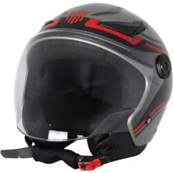 Str Fly Grey Black Red Κράνος Μηχανής Jet 1150gr