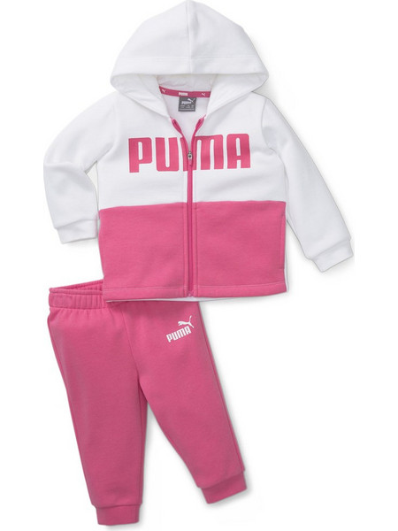 Puma Βρεφικό Σετ Φόρμας για Κορίτσι Χειμωνιάτικο Λευκό Φούξια 670137-82