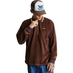 Huf Parker Velour Ανδρική Μπλούζα Polo Μακρυμάνικη Καφέ KN00609
