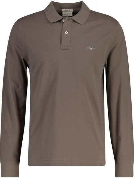 Gant Ανδρική Μπλούζα Polo Μακρυμάνικη Καφέ 3G2230-284