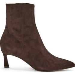 Steve Madden Lulah Γυναικεία Μποτάκια Αστραγάλου Suede Σοκολατί με Λεπτό Χαμηλό Τακούνι 11003282