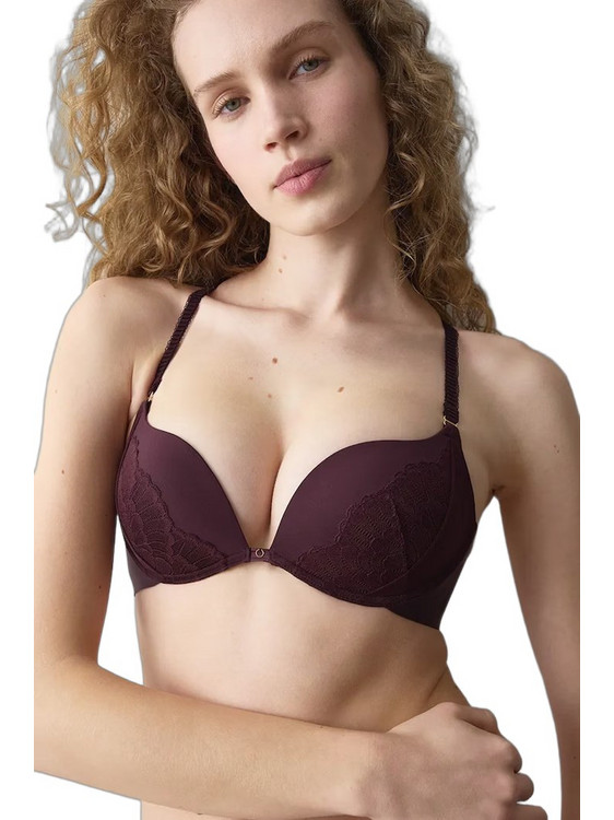 Triumph Love in Lace Σουτιέν για Βαθύ Ντεκολτέ με Ελαφριά Ενίσχυση με Μπανέλα Μπορντό 10229134-6845
