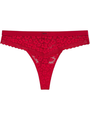 Hugo Γυναικείο String με Δαντέλα Κόκκινο 50570676-620