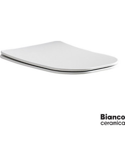 Bianco Ceramica Καπάκι Λεκάνης Οβάλ από Βακελίτη Slim Soft Close Λευκό 42.5x34cm 515-9500SC-300