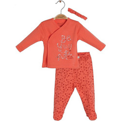 BiBaby Sweet Leopard Βρεφικό Σετ Φόρμας για Κορίτσι Χειμωνιάτικο Κοραλί 73269