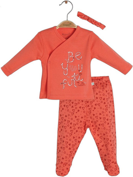 BiBaby Sweet Leopard Βρεφικό Σετ Φόρμας για Κορίτσι Χειμωνιάτικο Κοραλί 73269