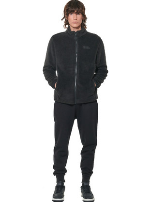 Body Action Ανδρικό Παντελόνι Φόρμας Fleece με Λάστιχο Μαύρο 023627-01