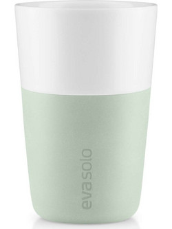 Eva Solo Marble Σετ Φλιτζάνια Latte Πορσελάνης Λευκά Πράσινο Mint 360ml 2τμχ 501122