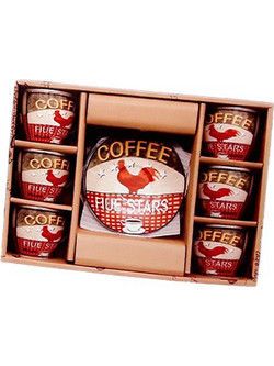 Galifas Σετ Φλιτζάνια Espresso & Ελληνικού Καφέ Πορσελάνης Πολύχρωμα 90ml 6τμχ GB-R10052-257A