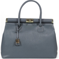 Passaggio Leather Γυναικεία Τσάντα Χειρός Δερμάτινη Ανθρακί 6187-KR-25