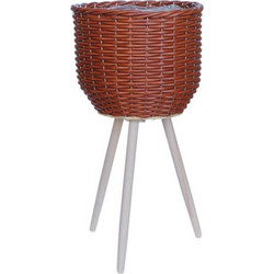 Plastona Κασπώ Εσωτερικού Χώρου Rattan με Πόδια Καφέ 30x60cm 00.06.61483