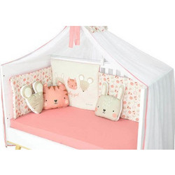 Bebe Stars Bunny Σετ Παιδικά Διακοσμητικά Μαξιλάρια 100% Βαμβάκι 3τμχ Μπεζ Κοραλί