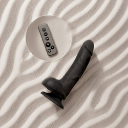 Rotating & Vibrating Large Ρεαλιστικός Δονητής για Ζευγάρια με Τηλεχειριστήριο 15cm Μαύρος