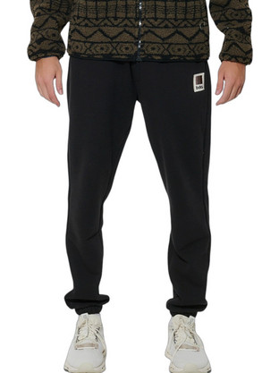 Body Action Ανδρικό Παντελόνι Φόρμας Fleece με Λάστιχο Μαύρο 023636