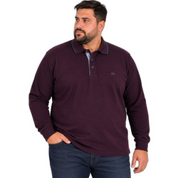 Double Ανδρική Μπλούζα Polo Μακρυμάνικη Μπορντό PS-3098A