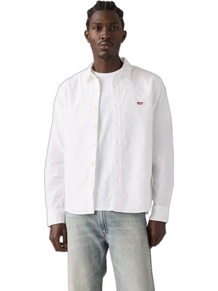 Levi's Ανδρικό Πουκάμισο Βαμβακερό Μακρυμάνικο Κανονική Γραμμή Overshirt Λευκό 0086A-0000