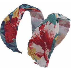 RO Accessories Tropical Στέκα Μαλλιών Υφασμάτινη Λευκή 14-0080