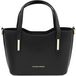 Tuscany Leather Olimpia Γυναικείο Τσαντάκι Χειρός Δερμάτινο Μαύρο TL142686